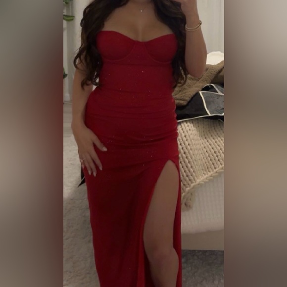 Sold Out - Baby Boo Trixie Maxi Dress in Sparkle Red - Picture 6 of 6